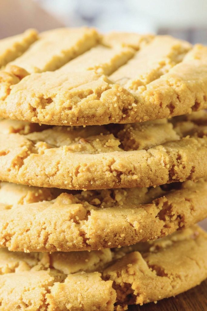 Stack of peanut butter cookies