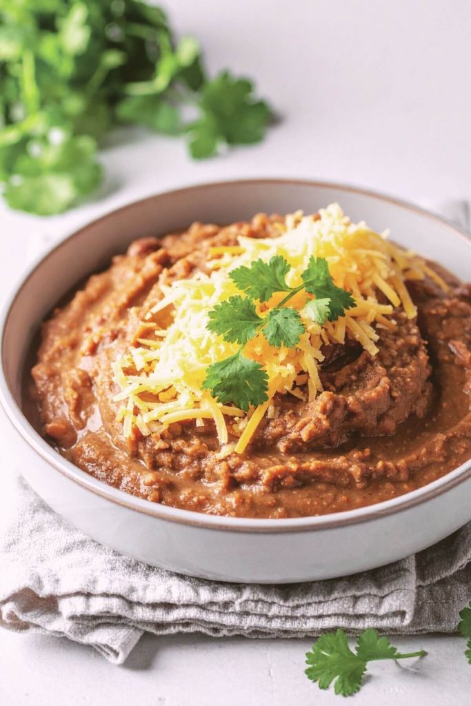 Bowl of Vegan Refiried Beans for a side dish or dip