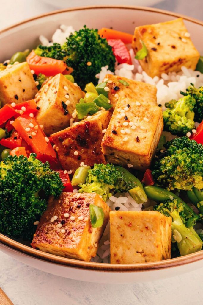 Tofu Stir fry and rice