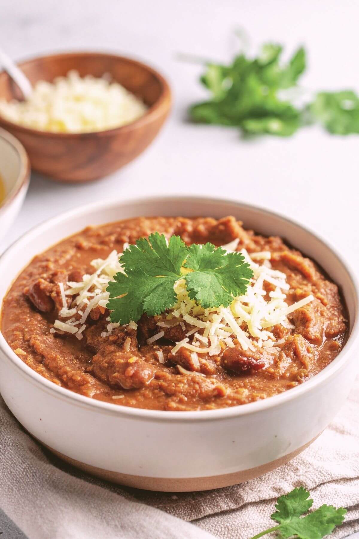 Bowl of Vegan Refiried Beans for a side dish or dip