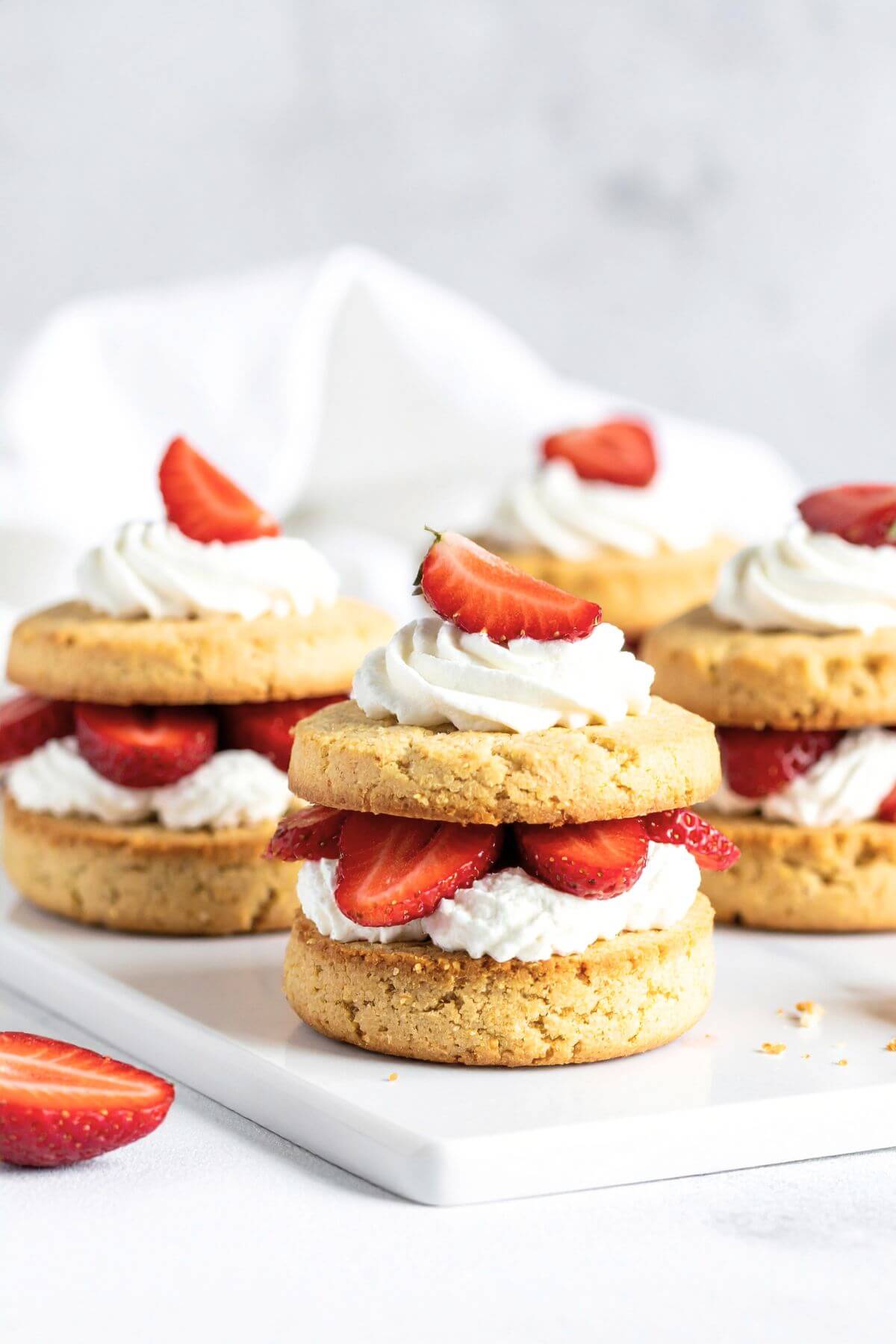 Vegan strawberry shortcake styled for brunch, dessert, and summer gatherings