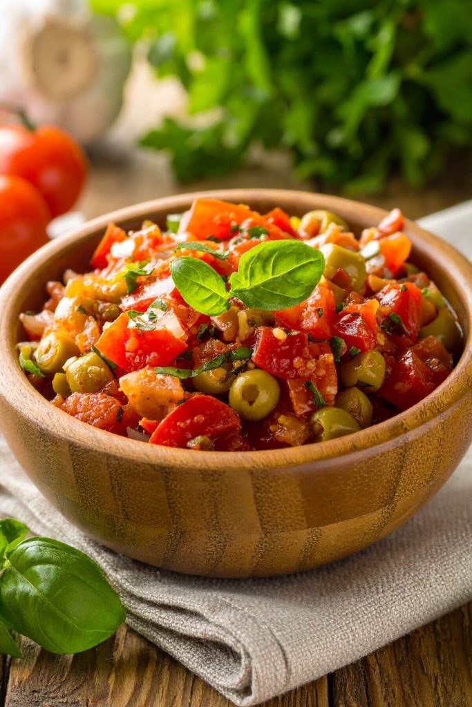 Bowl of Green Olive Salsa