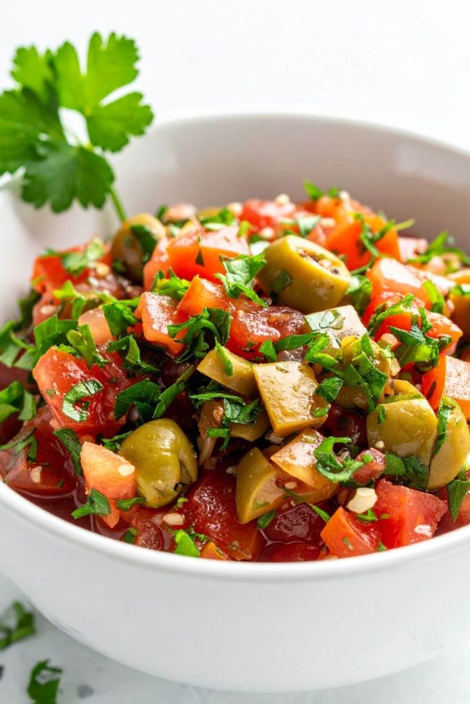 Bowl of Green Olive Salsa