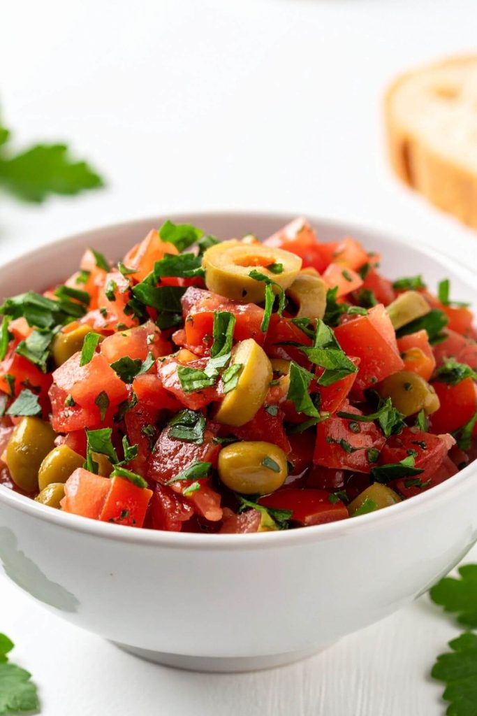 Bowl of Green Olive Salsa