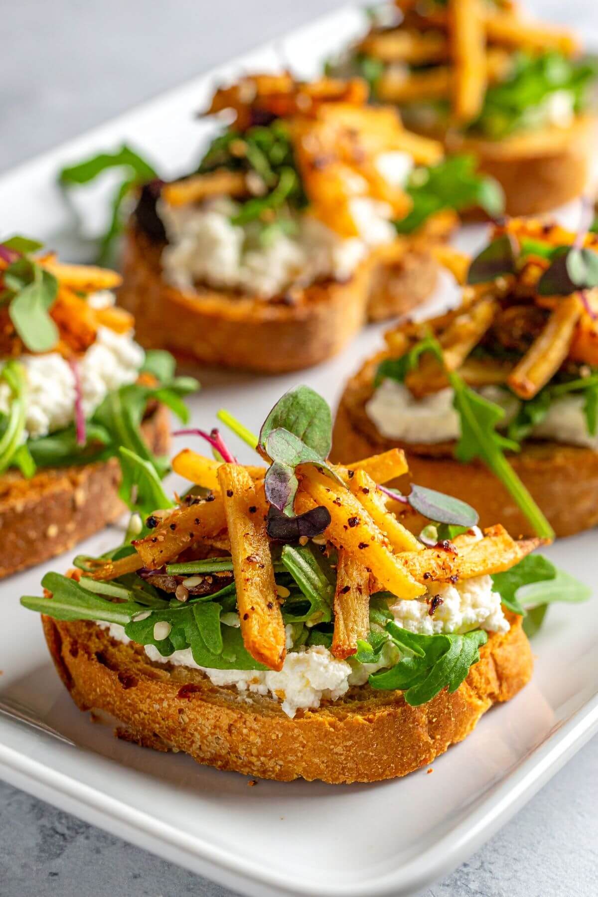 Roasted Parsnips and Garlic Crostini