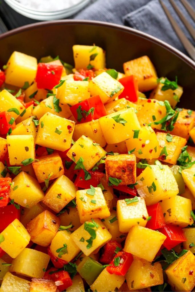 Close up of breakfast potatoes